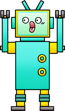 Bir insan tarafından çizilmiş bir robotun gölgelenmiş çizimi