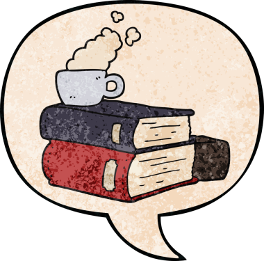 çizgi roman ve kahve fincanı insan tarafından çizilmiş eski moda konuşma baloncuğu.