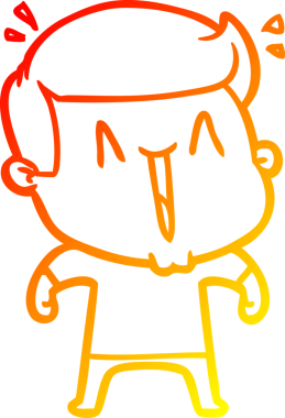 Bir insan tarafından çizilmiş, heyecanlı bir çizgi film çizimi.