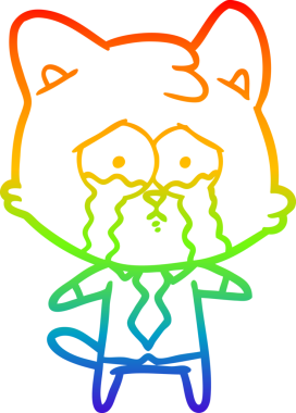 gökkuşağı gradyanı çizimi bir insan tarafından çizilmiş çizgi film kedisi