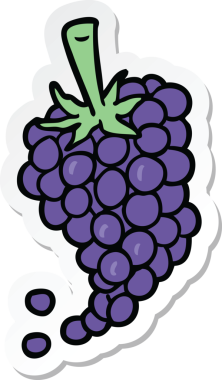 Bir insan tarafından çizilmiş üzüm etiketi.
