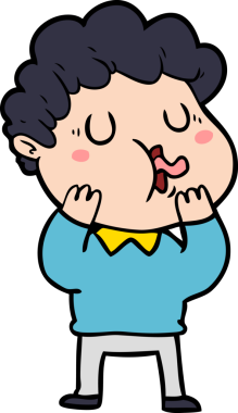 Bir insan tarafından çizilmiş çizgi film şarkıcısı.