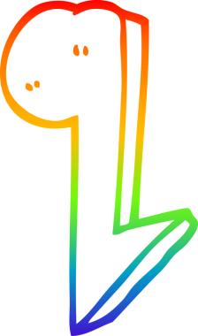 Bir insan tarafından çizilmiş bir karikatür çiziminin gökkuşağı gradyanı