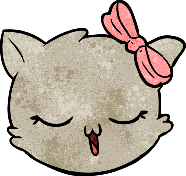 bir insan tarafından çizilmiş kedi yüzü.