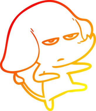 Bir insan tarafından çizilmiş kızgın bir fil çizimi.