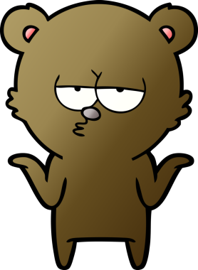 Bir insan tarafından çizilmiş sıkılmış ayı omuz silkme