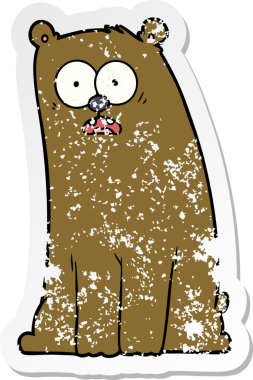 Bir insan tarafından çizilmiş üzgün bir çizgi film çıkartması.