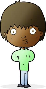 Bir insan tarafından çizilmiş ıslık çalan çocuk.