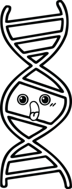 Bir insan tarafından çizilmiş bir DNA ipliğinin çizgi çizimi
