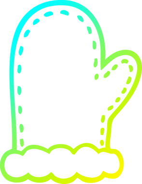 Bir insan tarafından çizilmiş fırın eldivenlerinin soğuk gradyan çizgileri.