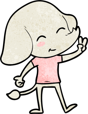 Bir insan tarafından çizilmiş şirin bir fil.