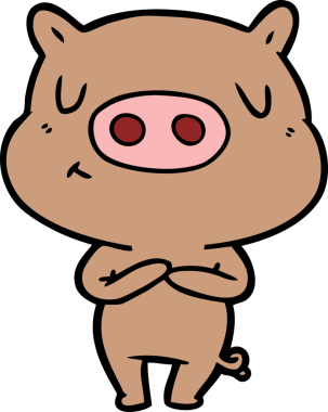 Bir insan tarafından çizilmiş çizgi film içerikli domuz.