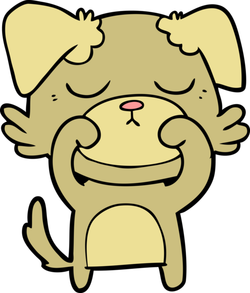 Bir insan tarafından çizilmiş şirin bir çizgi film köpeği.