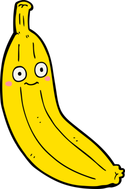 bir insan tarafından çizilmiş muz karikatürü