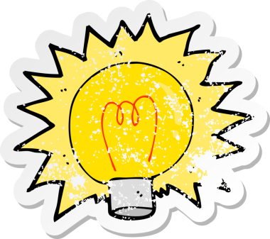 Bir insan tarafından çizilmiş bir elektrik ampulünün gerilimli yapıştırması.