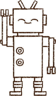 Robot Kömür Bir insan tarafından çizilmiş