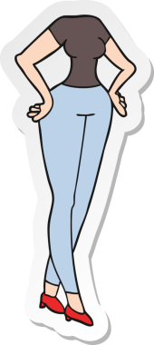 Bir insan tarafından çizilmiş başsız bir vücudun çıkartması.