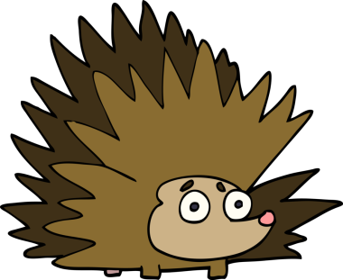 Bir insan tarafından çizilmiş çivili kirpi.