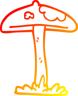 Bir insan tarafından çizilmiş bir mantarın sıcak gradyan çizimi