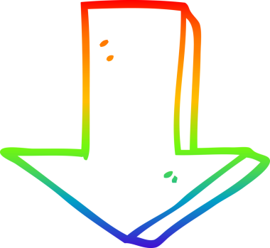 gökkuşağı gradyan çizgi çizimi Bir insan tarafından çizilmiş ok