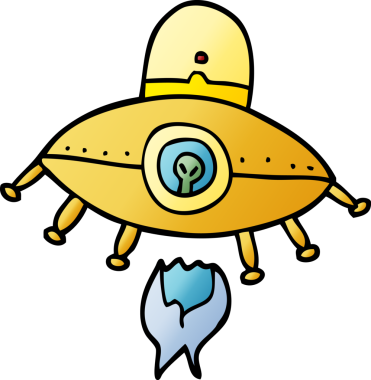 Bir insan tarafından çizilmiş uzaylı uzay gemisini karala