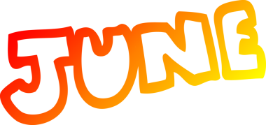 Bir insan tarafından çizilmiş haziran ayının sıcak çizgi çizimi