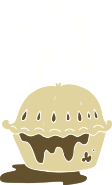 Bir insan tarafından çizilen sıcak turtanın düz renk çizimi