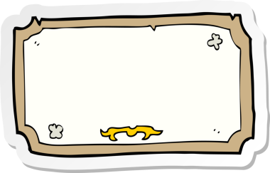 Bir insan tarafından çizilmiş eski bir karikatür etiketi.