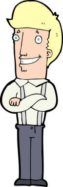 Bir insan tarafından çizilmiş gururlu bir adam.