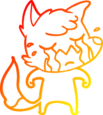 Bir insan tarafından çizilmiş ağlayan tilki çizgi filmi.