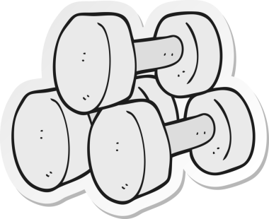 Bir insan tarafından çizilmiş bir halterin çıkartması.