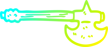 Bir insan tarafından çizilmiş bir ortaçağ baltasının soğuk gradyan çizimi