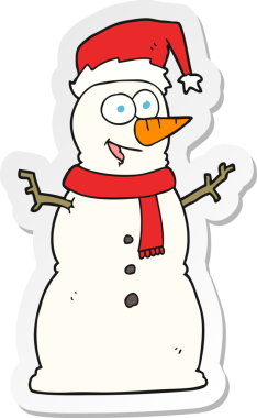 Bir insan tarafından çizilmiş bir kardan adamın çıkartması.