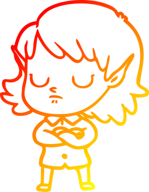 Bir insan tarafından çizilmiş çizgi film karakteri bir elf kızı çizimi