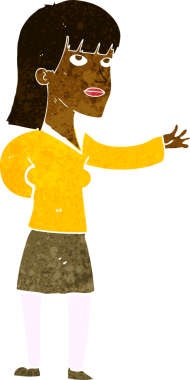 Bir insan tarafından çizilmiş bir karikatür kadın.