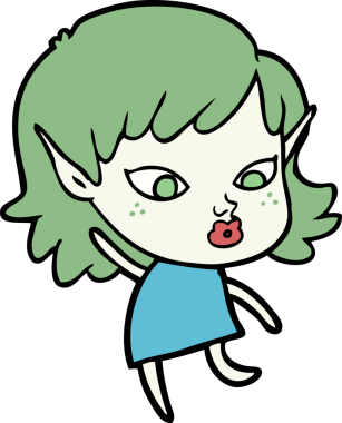 Bir insan tarafından çizilmiş güzel elf kızı.