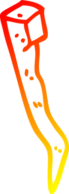 Bir insan tarafından çizilmiş eski eğimli demir çivinin sıcak çizgi çizimi