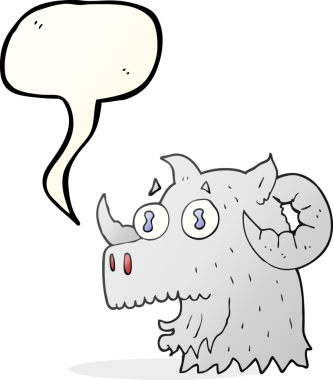 Bir insan tarafından çizilmiş serbest konuşma balonu çizgi film koçu kafası