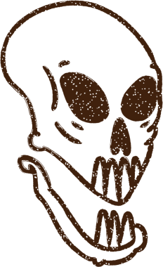 Ürkütücü Kafatası Kömürü Bir insan tarafından çizilmiş