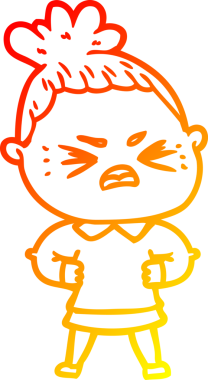 Bir insan tarafından çizilmiş kızgın bir karikatür çizimi.