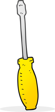 Bir insan tarafından çizilmiş serbest çizim karikatür tornavida