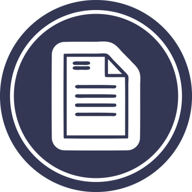 bir insan tarafından çizilmiş resmi belge dairesel simgesi