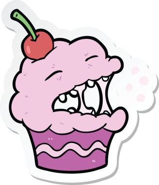 Bir insan tarafından çizilmiş bir kek etiketi.