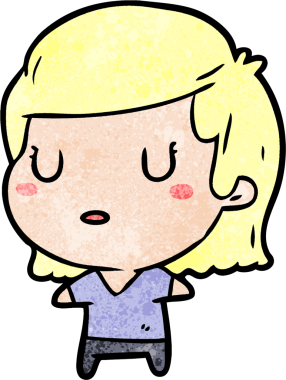 Bir insan tarafından çizilmiş karikatür kadın.