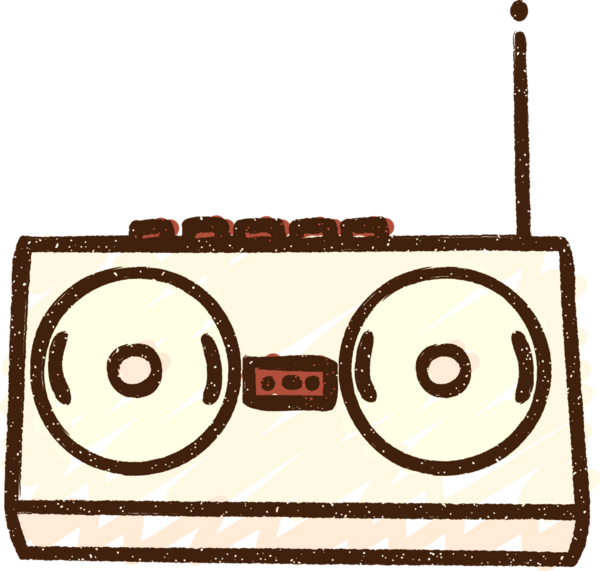 Bir insan tarafından çizilen Retro Radyo Tebeşiri