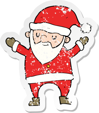 Bir insan tarafından çizilmiş dans eden bir karikatür çıkartması.