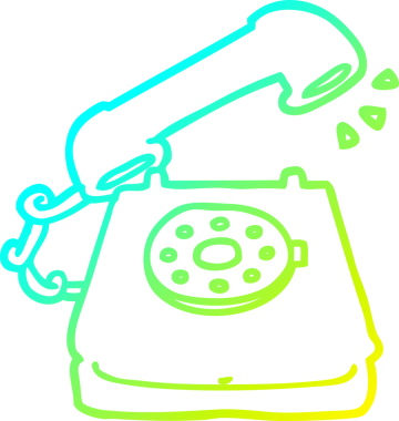 Bir insan tarafından çizilmiş eski bir telefonun soğuk gradyan çizimi