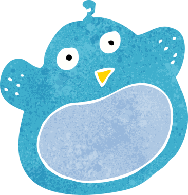 Bir insan tarafından çizilmiş şişman bir kuş.