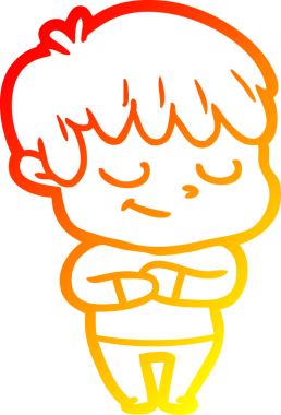 Bir insan tarafından çizilmiş mutlu çizgi film çocuğu çizimi.