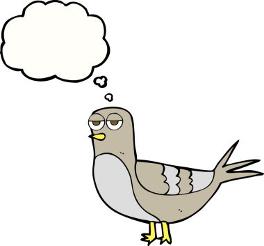 Bir insan tarafından çizilmiş serbest çizim balon güvercin.